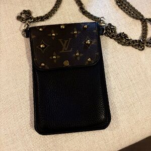 Upcycled Louis Vuitton Monogram Black and Brown Pouch